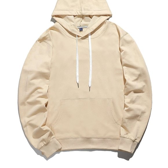 Casual Apricot Men Japanese Letter & Tree Print Hoodie - Picture 4 of 7